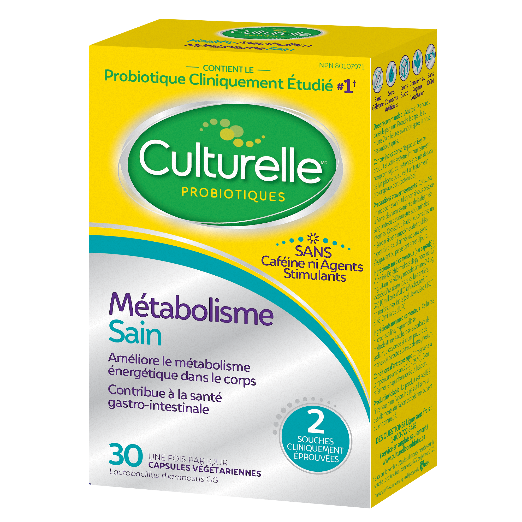 Culturelle Métabolisme + Poids – Côté droit de l’emballage